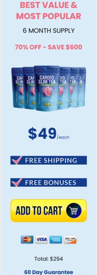 Cardio Slim Tea 6 pack price